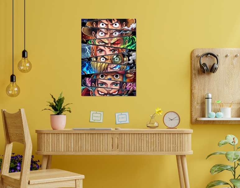 "ONE PIECE FULL CREW - SO2" -Shiny & Sturdy Metallic Poster Art That Pops & Sticks