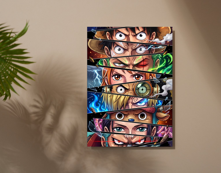 "ONE PIECE FULL CREW - SO2" -Shiny & Sturdy Metallic Poster Art That Pops & Sticks