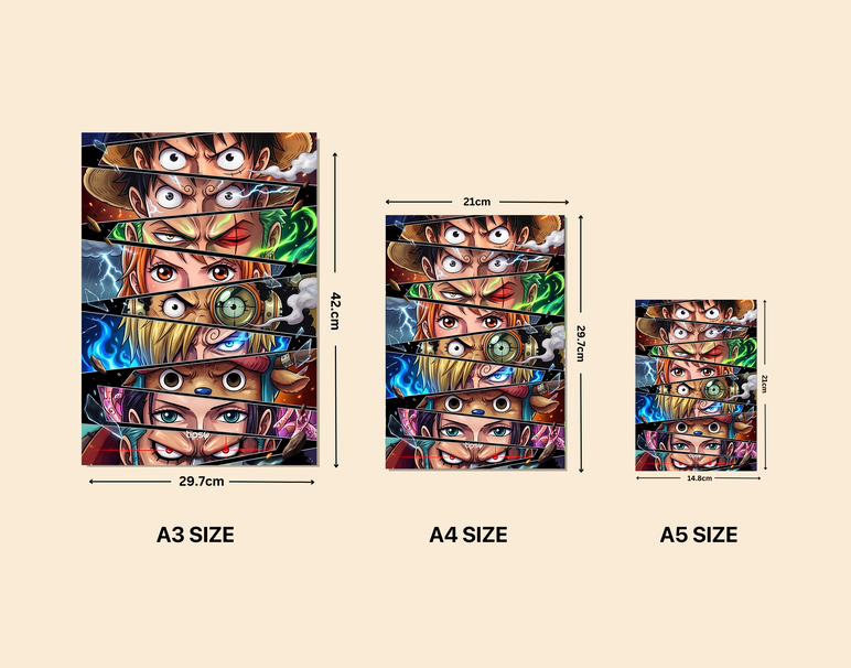 "ONE PIECE FULL CREW - SO2" -Shiny & Sturdy Metallic Poster Art That Pops & Sticks