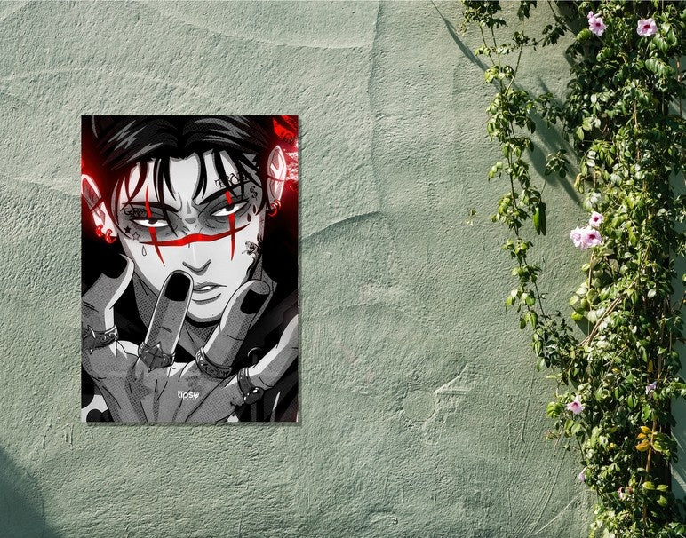 "CHOSO RED" -Shiny & Sturdy Metallic Poster Art That Pops & Sticks