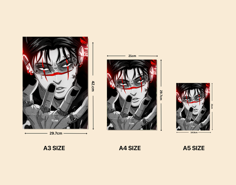 "CHOSO RED" -Shiny & Sturdy Metallic Poster Art That Pops & Sticks