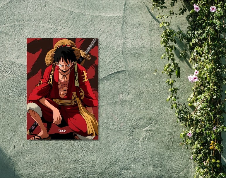 " MONKEY D LUFFY - UNTOLD STORY" -Shiny & Sturdy Metallic Poster Art That Pops & Sticks