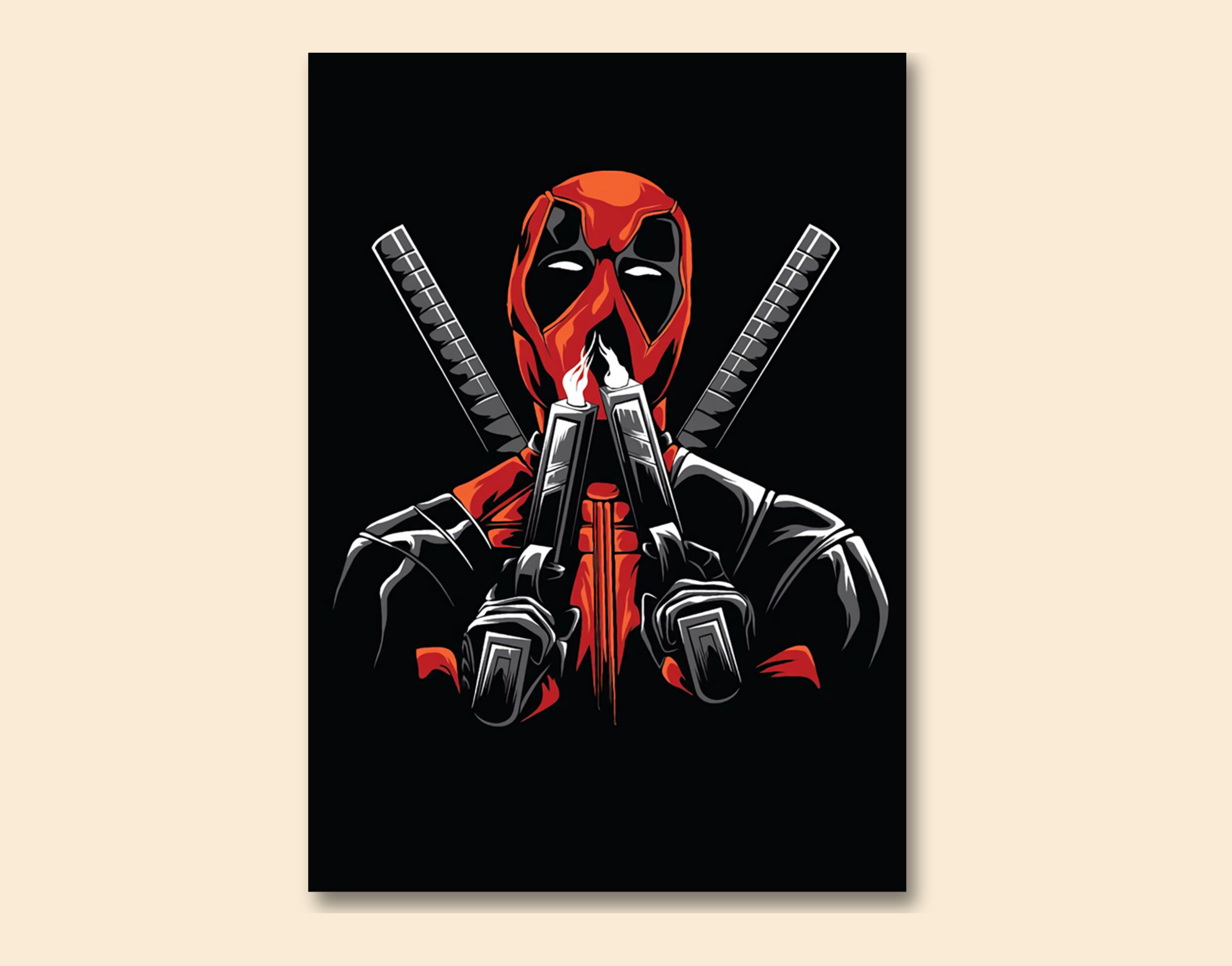 "DEADPOOL: SHOOT THE GUN"- Shiny & Sturdy Metallic Poster  Art That Pops & Sticks (Literally!)