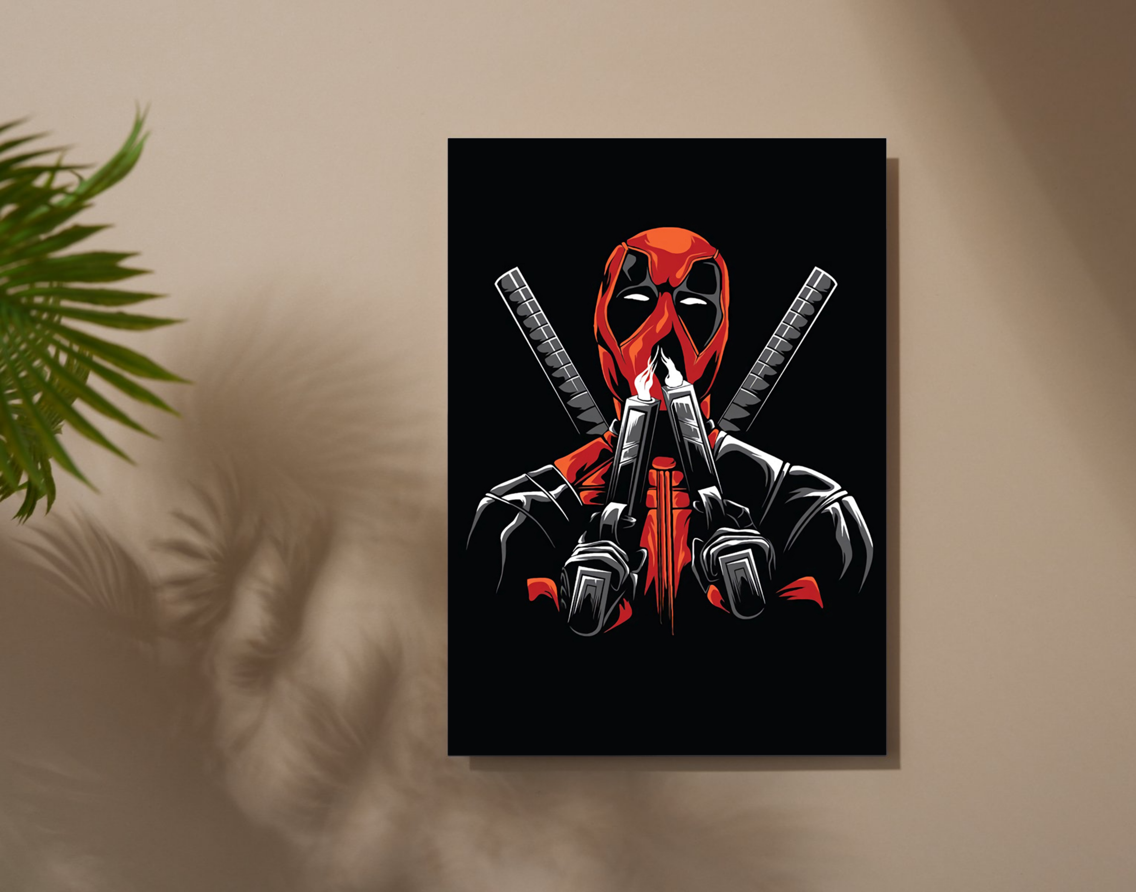 "DEADPOOL: SHOOT THE GUN"- Shiny & Sturdy Metallic Poster  Art That Pops & Sticks (Literally!)