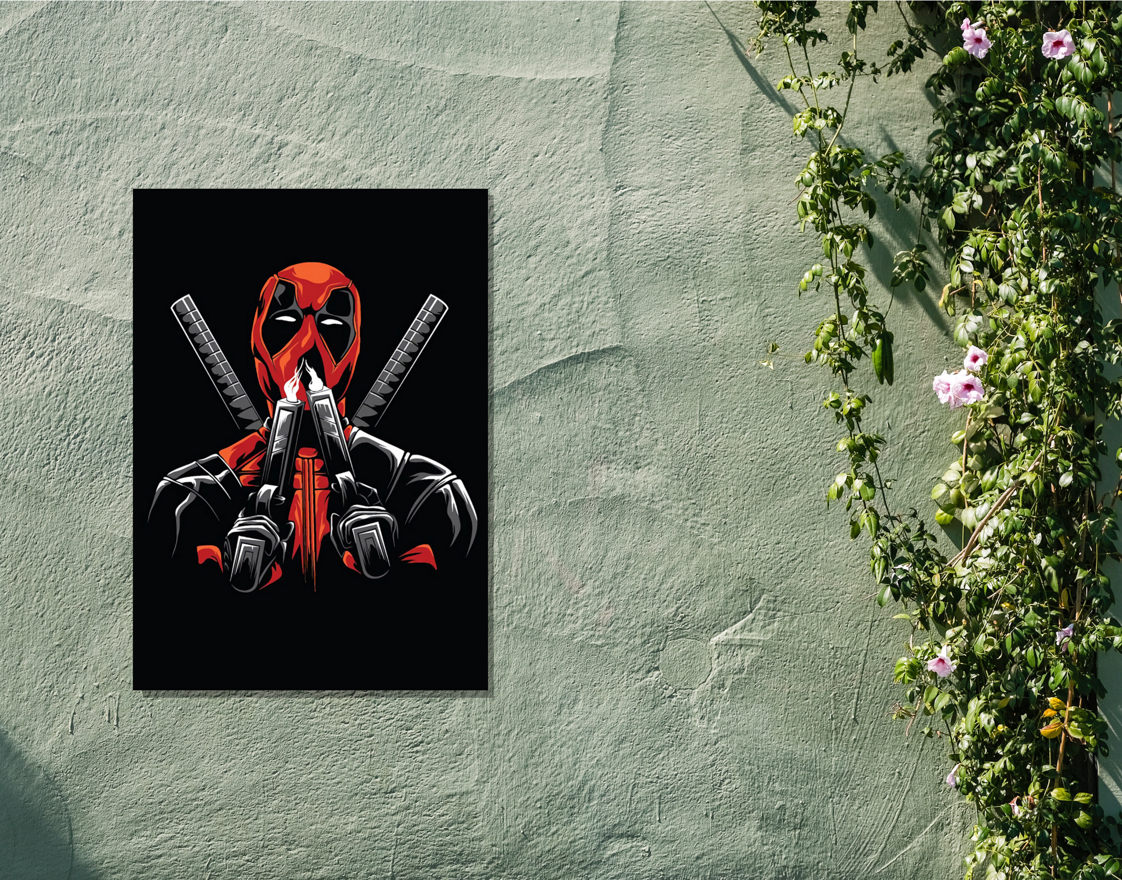 "DEADPOOL: SHOOT THE GUN"- Shiny & Sturdy Metallic Poster  Art That Pops & Sticks (Literally!)