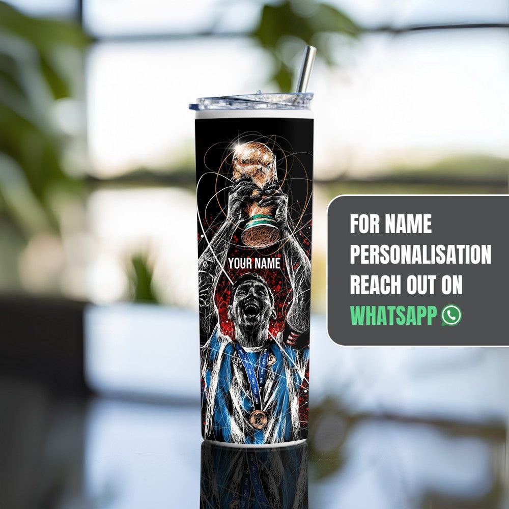 "LIONEL MESSI - The Winning Cup" Tumbler with Metal Straw