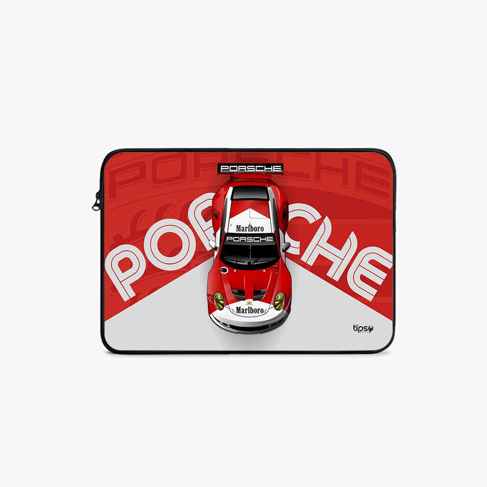 "PORSCHE 911 RSR - BORN TO RACE" Laptop Sleeves:Bold Modern Design for Every Size