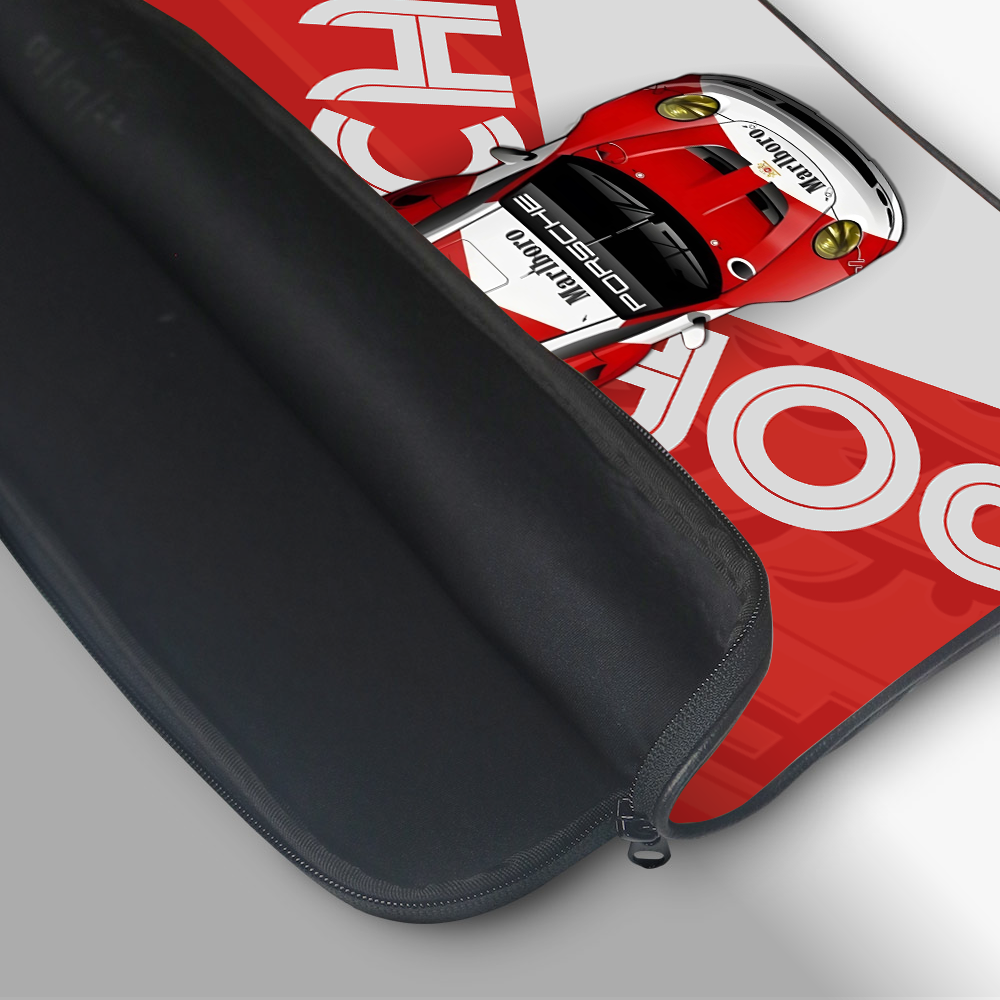 "PORSCHE 911 RSR - BORN TO RACE" Laptop Sleeves:Bold Modern Design for Every Size