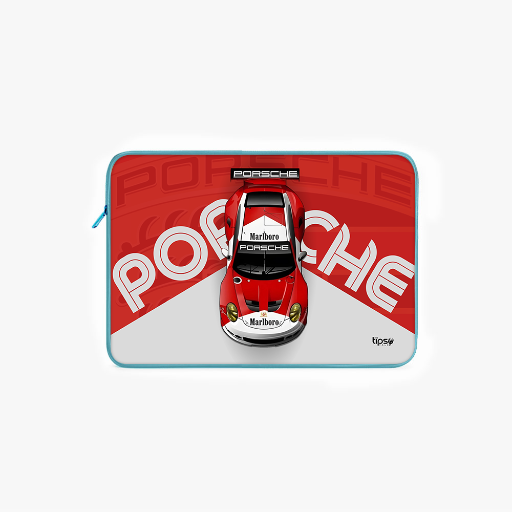 "PORSCHE 911 RSR - BORN TO RACE" Laptop Sleeves:Bold Modern Design for Every Size