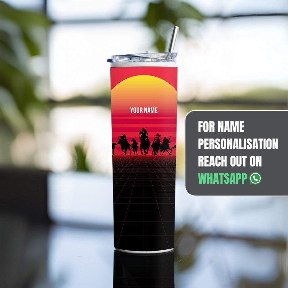 "Red Dead Redemption Synthwave" Tumbler with Metal Straw