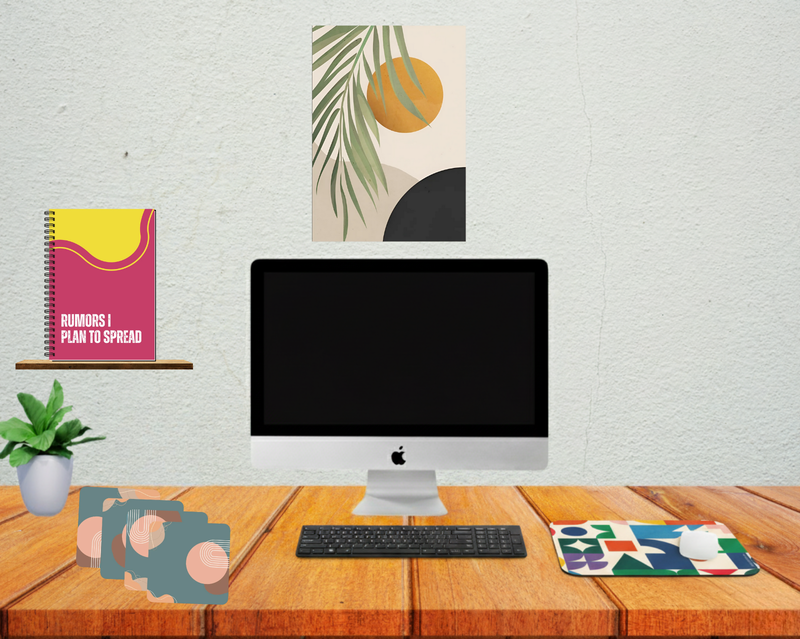 A Gift That Matches Their Energy -Abstract Vibe- Poster + Coaster + Mousepad + Diary  (COMBO)