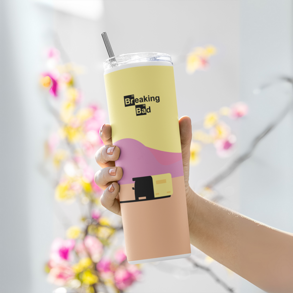 "Breaking Bad Theme Print" Tumbler with Metal Straw