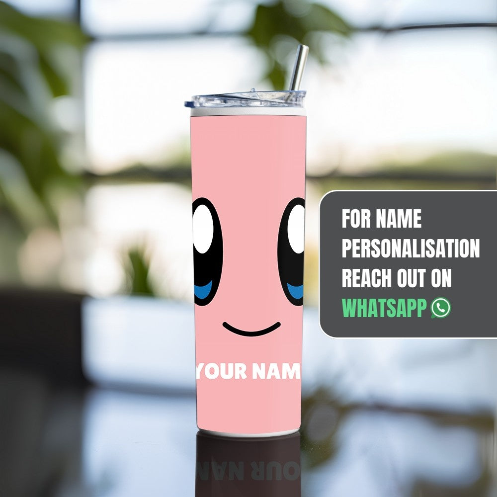 "Hello Kitty: Kirby Kawaii face" Tumbler with Metal Straw