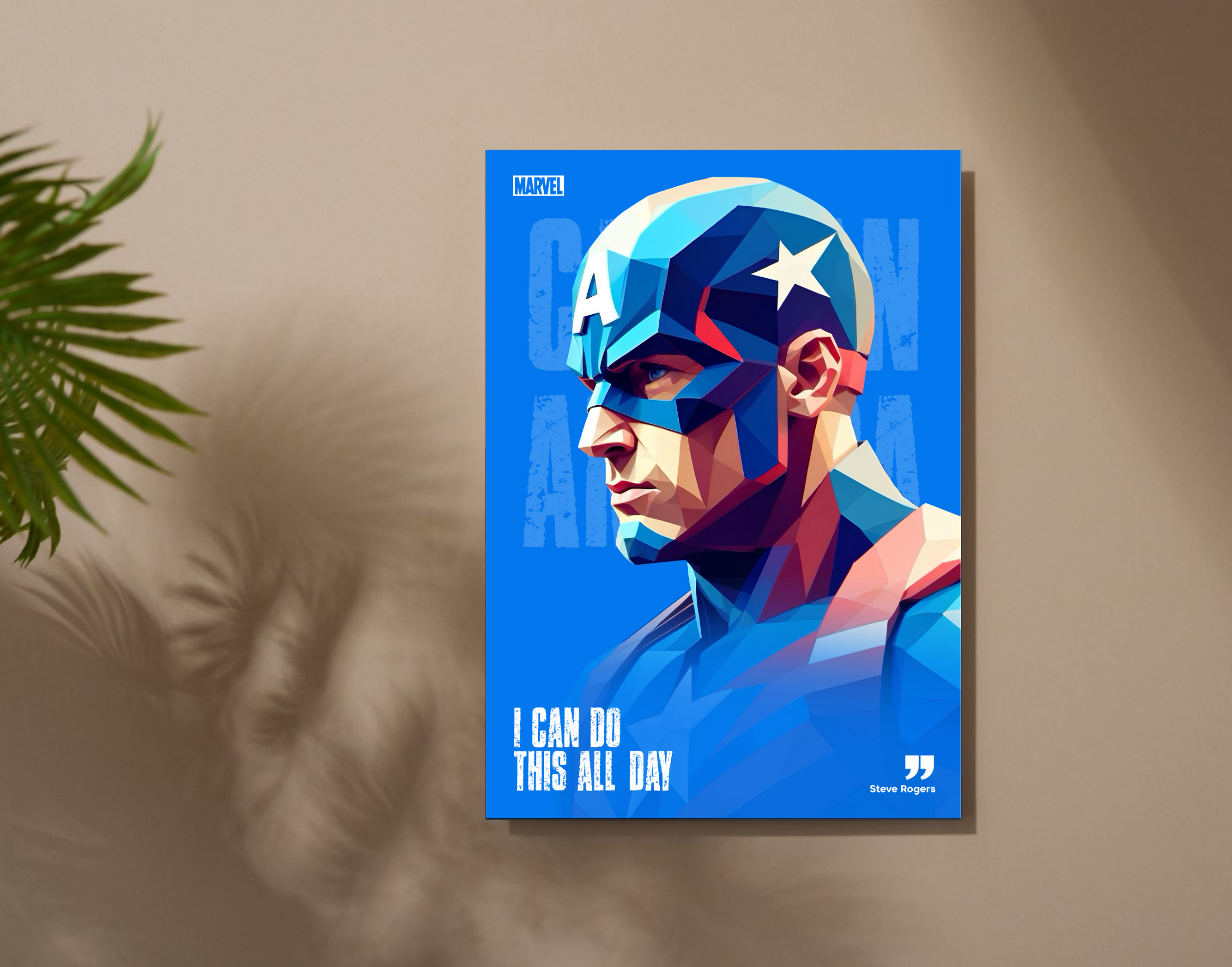 "I CAN DO THIS ALL DAY: CAPTAIN AMERICA"- Shiny & Sturdy Metallic Poster  Art That Pops & Sticks (Literally!)