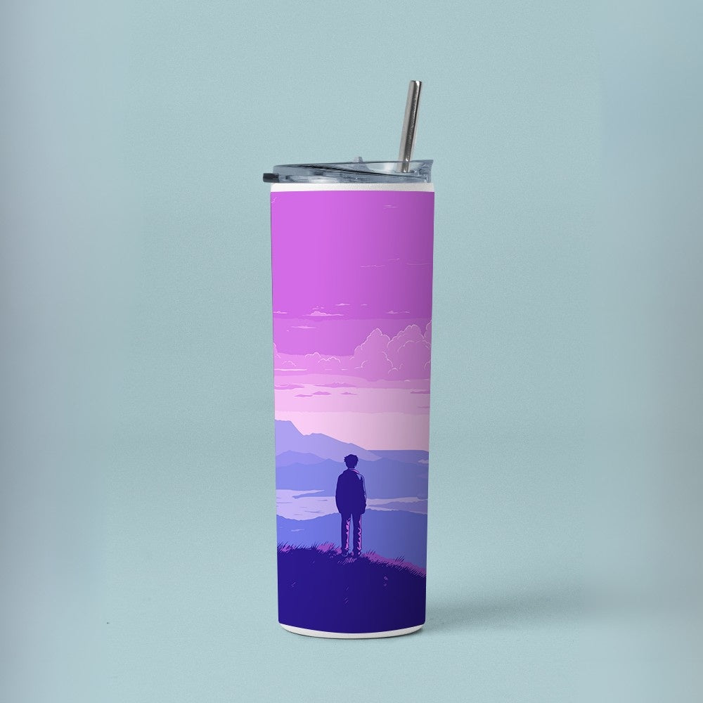 "Lofi boy" Tumbler with Metal Straw