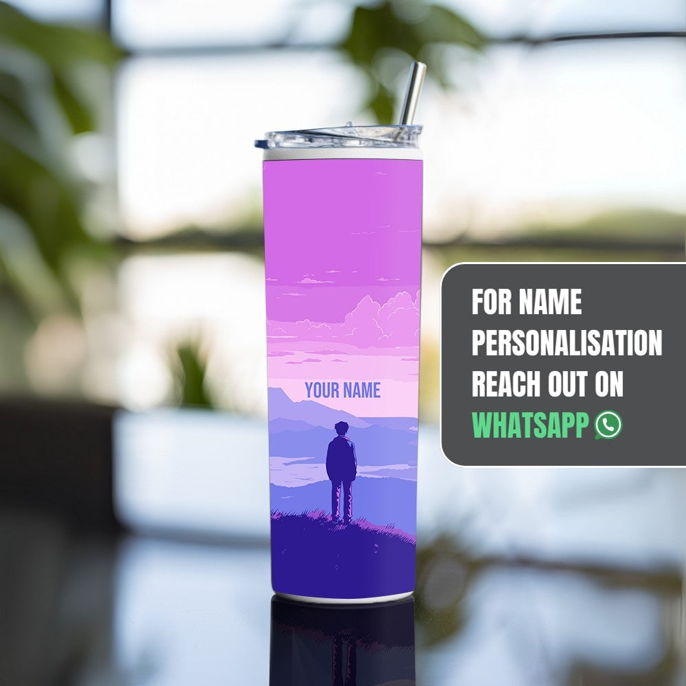 "Lofi boy" Tumbler with Metal Straw