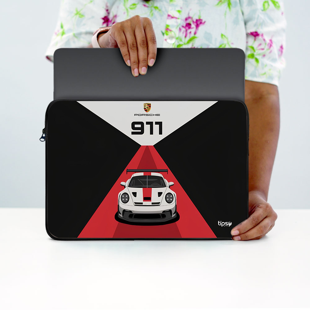 "911- LEGACY OF SPEED" Laptop Sleeves:Bold Modern Design for Every Size