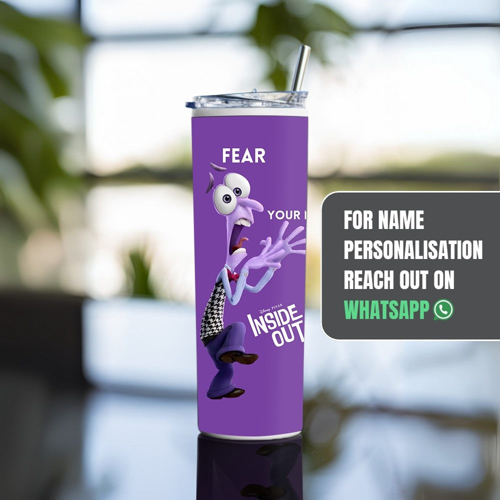 "Inside Out : Fear" Tumbler with Metal Straw