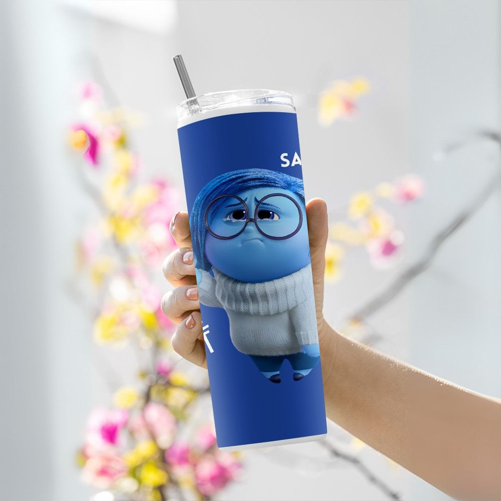 "Inside Out : Sadness" Tumbler with Metal Straw