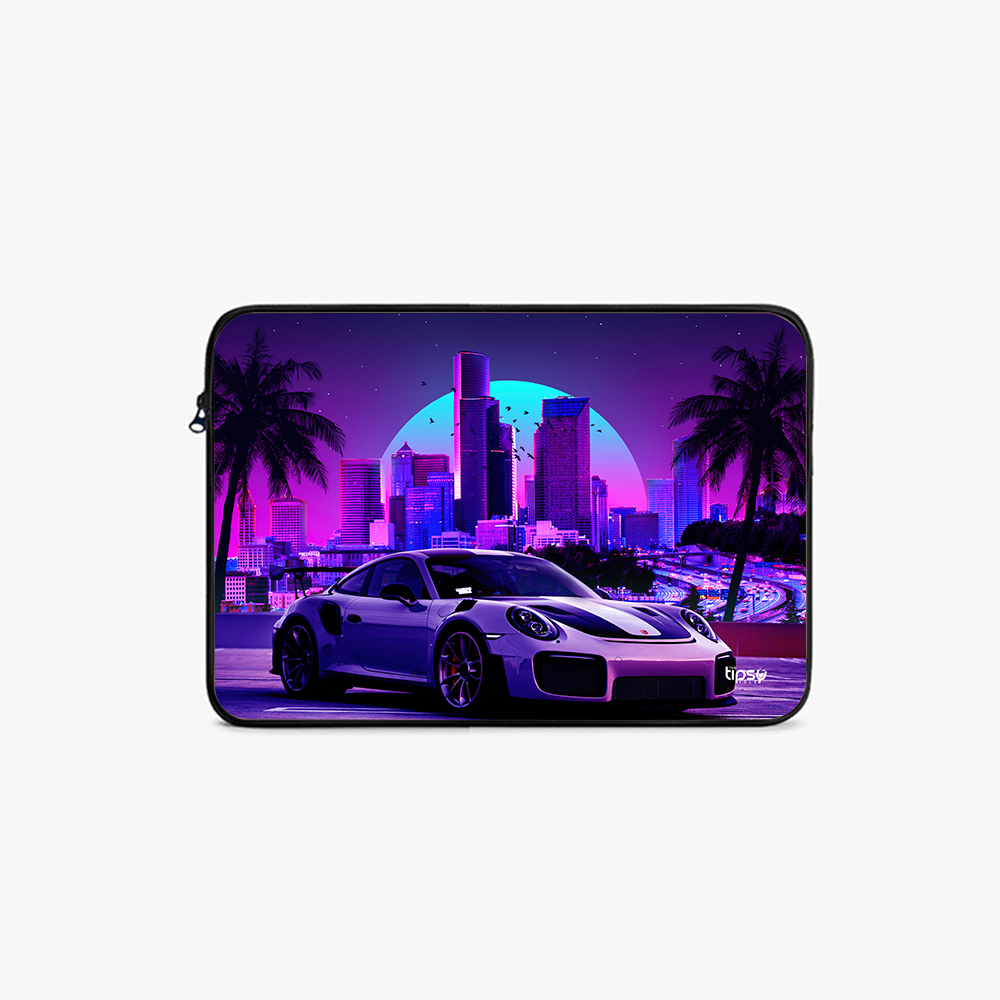 "PORSCHE - NEON CITY" Laptop Sleeves:Bold Modern Design for Every Size