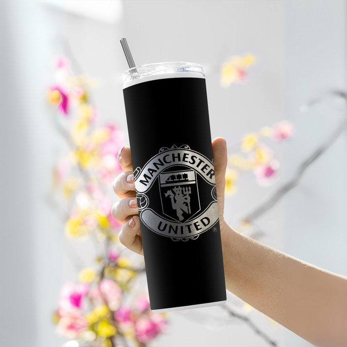 "MANCHESTER UNITED EMBLEM" Tumbler with Metal Straw