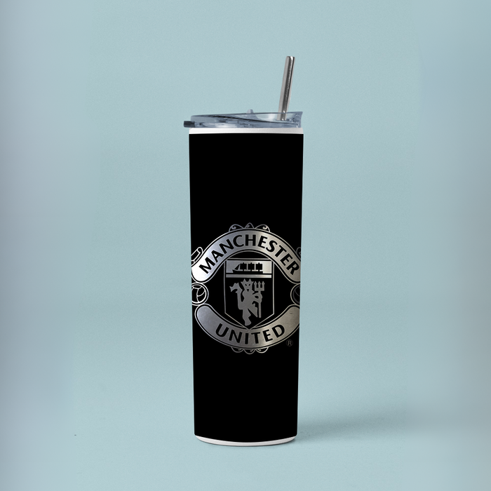 "MANCHESTER UNITED EMBLEM" Tumbler with Metal Straw