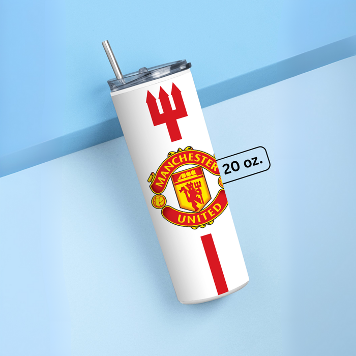 "MANCHESTER UNITED BADGE" Tumbler with Metal Straw