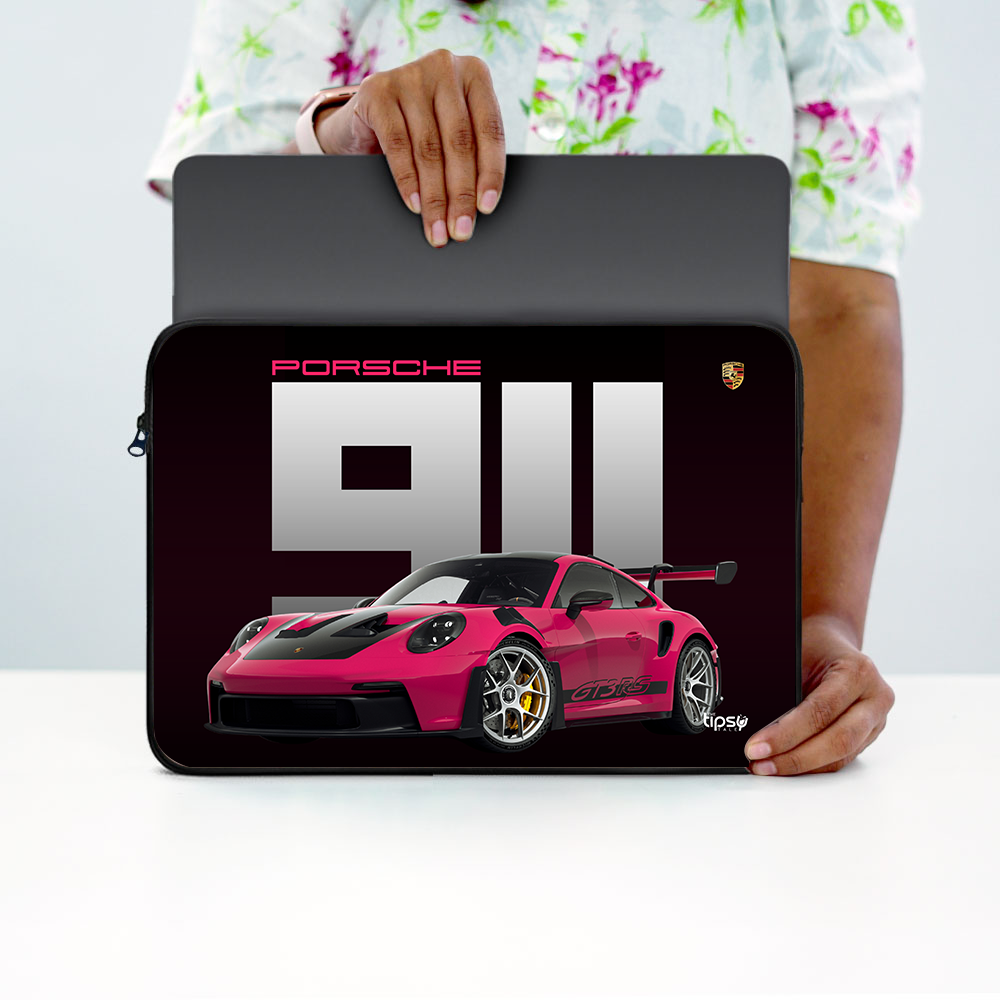 "PORSCHE GT3 - STATEMENT OF SPEED" Laptop Sleeves:Bold Modern Design for Every Size