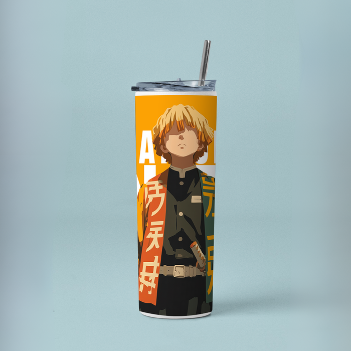 "AGATSUMA ZENITSU" Tumbler with Metal Straw