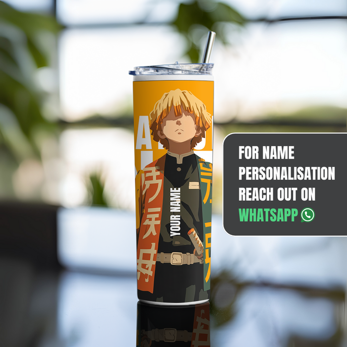 "AGATSUMA ZENITSU" Tumbler with Metal Straw