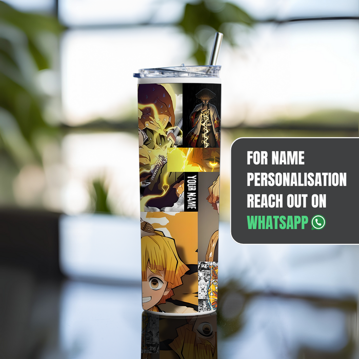 "ZENITSU - DEMON SLAYER" Tumbler with Metal Straw