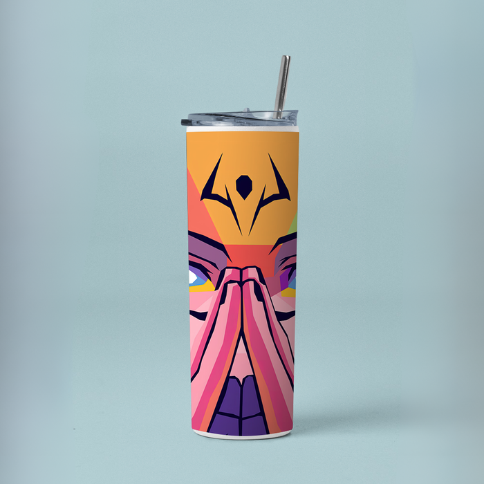 "JUJUTSU KAISEN YUJI" Tumbler with Metal Straw