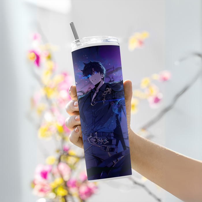 "SOLO LEVELING" Tumbler with Metal Straw