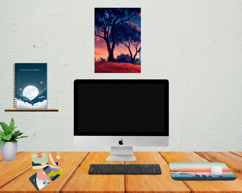 A Gift That Matches Their Energy -Nature Version-Mousepad + Coaster + Poster + Diary (COMBO)