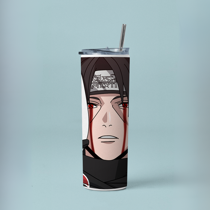 "ITACHI UCHIHA MASK REVEAL" Tumbler with Metal Straw