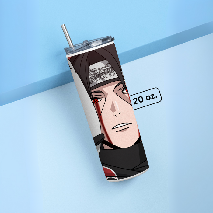 "ITACHI UCHIHA MASK REVEAL" Tumbler with Metal Straw