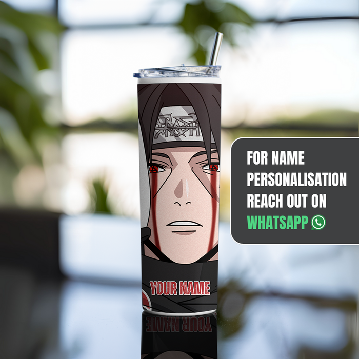 "ITACHI UCHIHA MASK REVEAL" Tumbler with Metal Straw