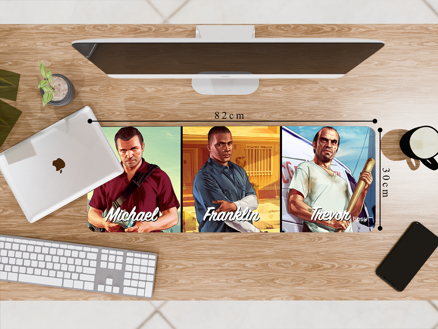 "MICHEAL,TREVOR,FRANKLIN-GTA-GAME" Gaming Mousepad- Elevate Your Gaming Experience