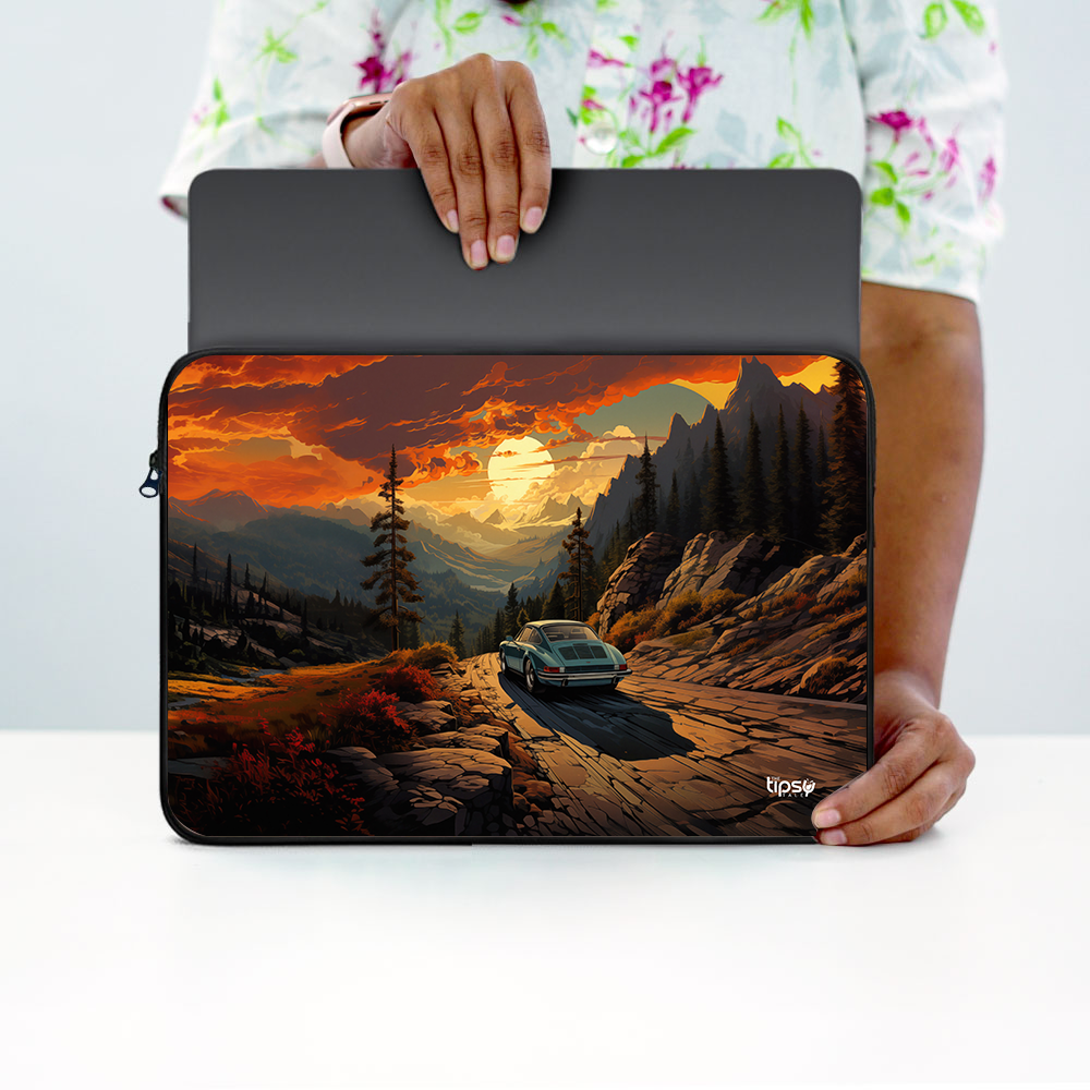 "CHASING THE SUNSET" Laptop Sleeves:Bold Modern Design for Every Size