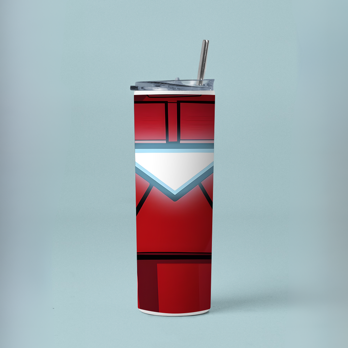 " IRONMAN'S SUIT" Tumbler with Metal Straw