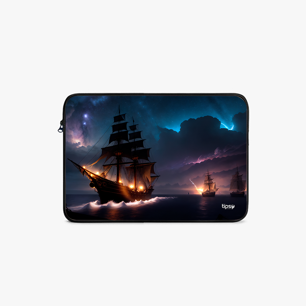 "IN THE WAVES-SHIP" Laptop Sleeves:Bold Modern Design for Every Size