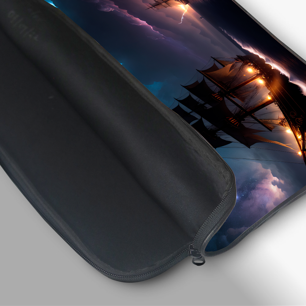 "IN THE WAVES-SHIP" Laptop Sleeves:Bold Modern Design for Every Size