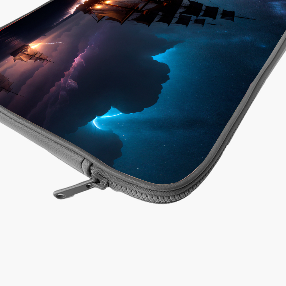 "IN THE WAVES-SHIP" Laptop Sleeves:Bold Modern Design for Every Size