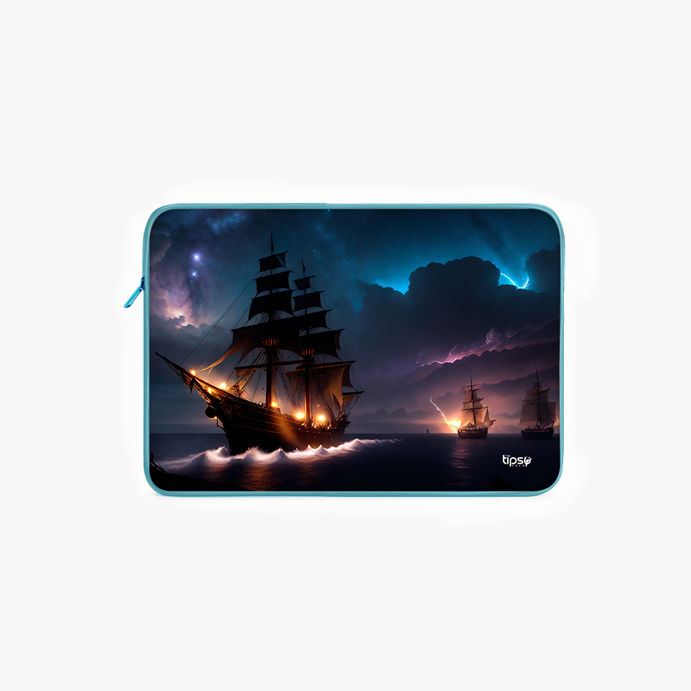 "IN THE WAVES-SHIP" Laptop Sleeves:Bold Modern Design for Every Size