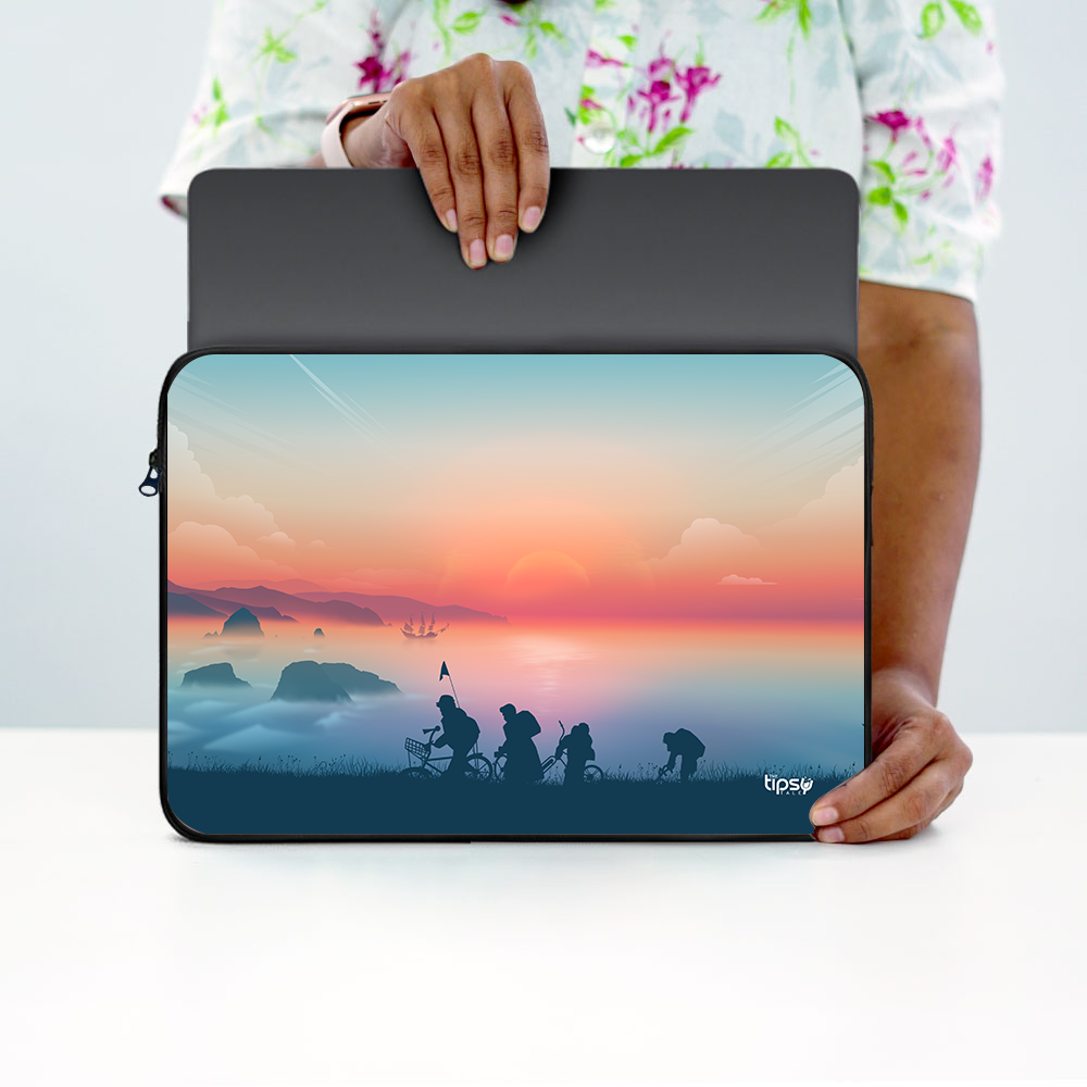 "FAMILY HIKE" Laptop Sleeves:Bold Modern Design for Every Size
