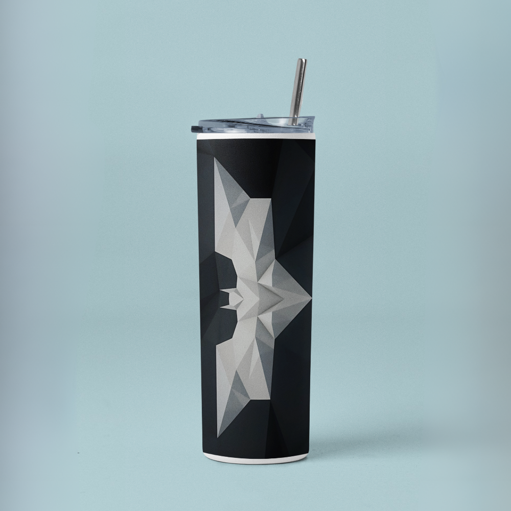 "The Batman Print" Tumbler with Metal Straw