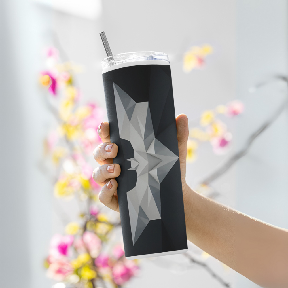 "The Batman Print" Tumbler with Metal Straw