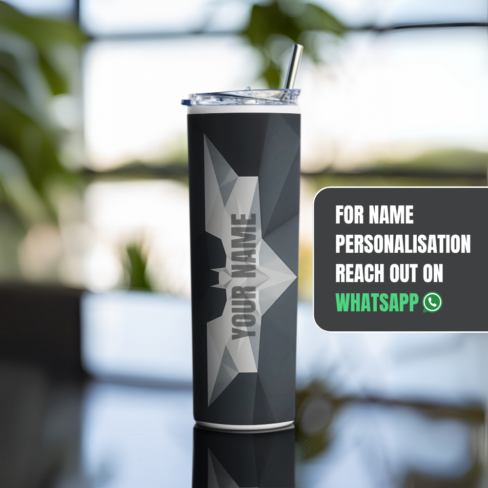 "The Batman Print" Tumbler with Metal Straw