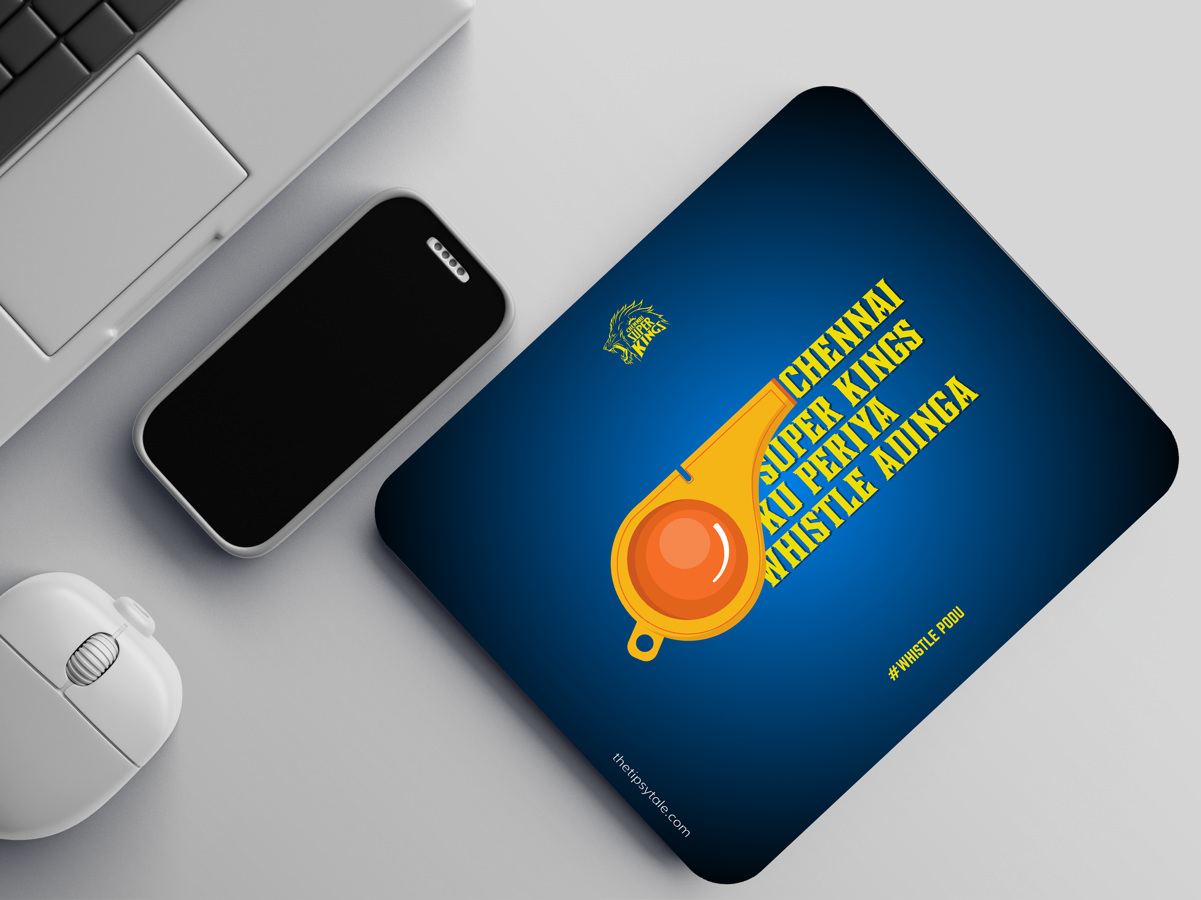 "CSK- WHISTLE PODU" Mousepad Enhance Your Workspace with Style