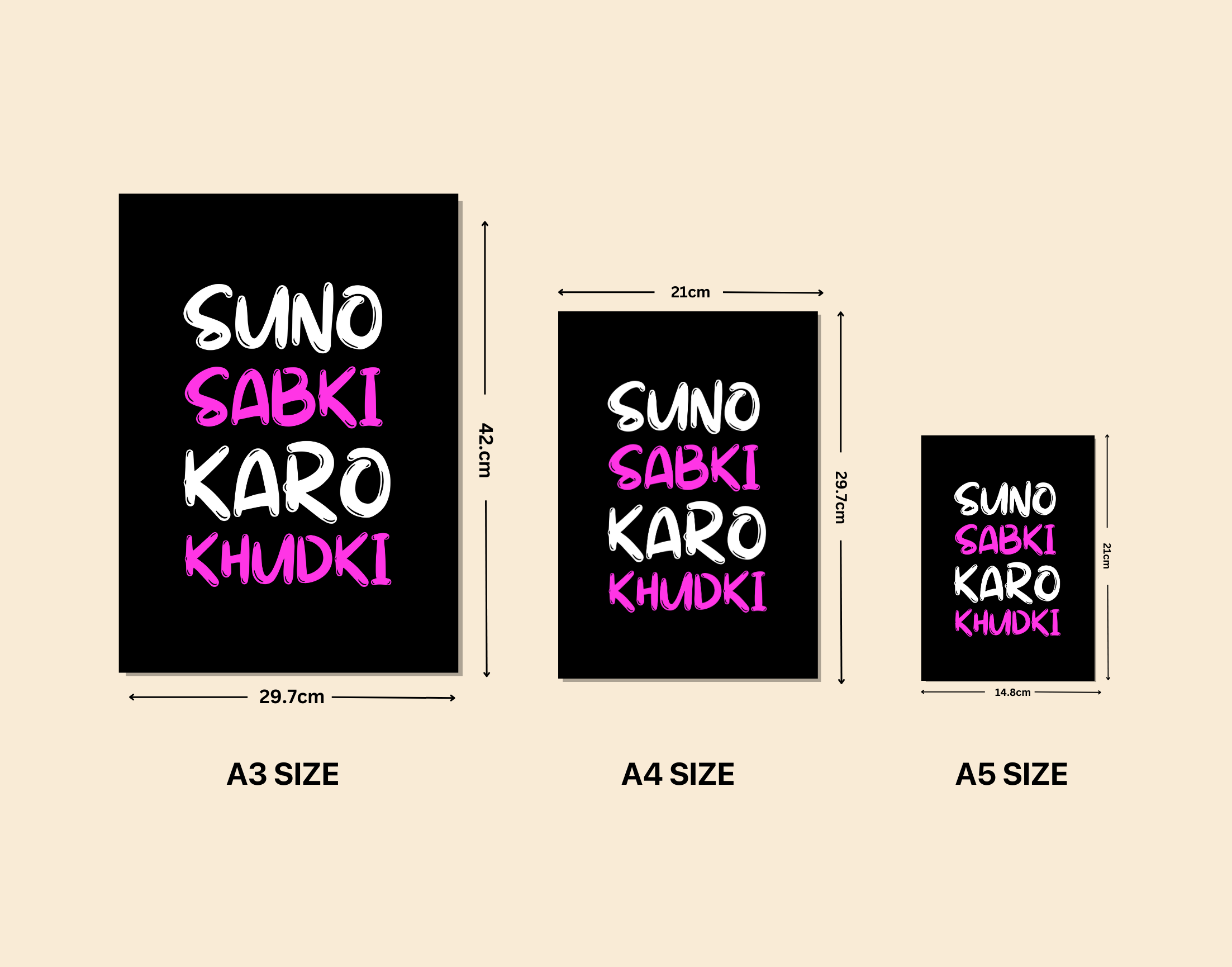 "SUNO SABKI KARO KHUDKI"- Shiny & Sturdy Metallic Poster  Art That Pops & Sticks (Literally!)